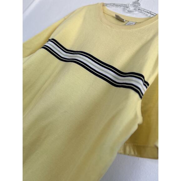 Covington Retro T-Shirt  Sz M Accent Stripes Yellow 80s Surf Style - Picture 2 of 6